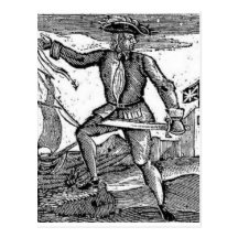 Howell Davis Pirate Portrait Post Cards