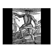 Howell Davis Pirate Portrait Post Cards
