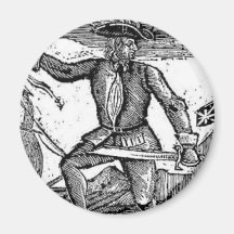 Howell Davis Pirate Portrait Refrigerator Magnets