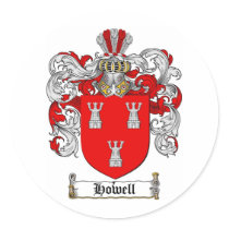 HOWELL FAMILY CREST - HOWELL COAT OF ARMS stickers by heraldics HOWELL FAMILY CREST - HOWELL COAT OF ARMS stickers
