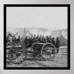 Howitzer Gun and Butterfield's Brigade 1862 Poster