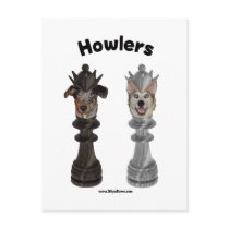 Howlers Chess Dogs Postcards