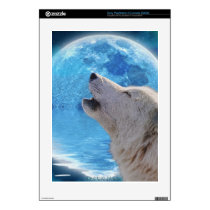 Howling Arctic Wolf & Moon Playstation 3 Skin Skin For The Ps3 Console