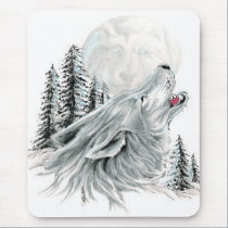 Howling at the Face in the Moon mousepads