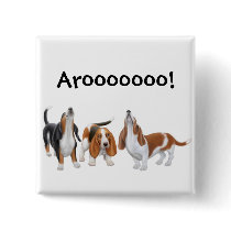 Howling Basset Hounds Pin buttons
