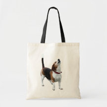 Howling Beagle Cute Dog Photo Tote Bag