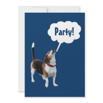 Howling Beagle Funny Party Invitation