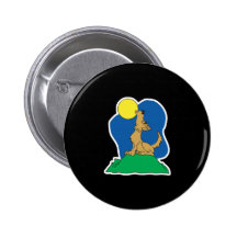 howling coyote cartoon pin