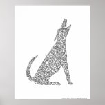 HOWLING DOG by NICHOLAS_COPYRIGHT_... Posters
