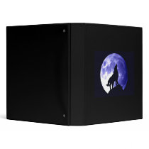 Howling Lonely Wolf at Moon Avery Binder