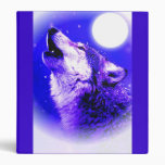 Howling Lonely Wolf at Moon Avery Binder