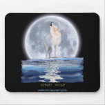 HOWLING WHITE WOLF &amp; ALASKA MOON MOUSE PADS