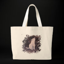 "Howling White Wolf" Tote Bag bags