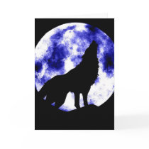 Howling Wolf at Moon Greeting Card