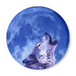 Howling Wolf at Moon Fridge Magnet