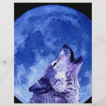 Howling Wolf at Moon Full Color Flyer