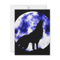 Howling Wolf at Moon invitations by hizli_art Howling Wolf at Moon invitations