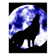 Howling Wolf at Moon Post Card