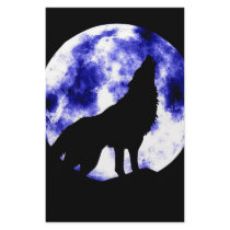 Howling Wolf at Moon Personalized Stationery