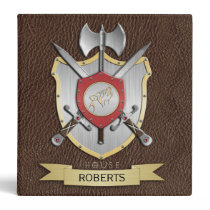 Howling Wolf Battle Crest Brown 3 Ring Binders