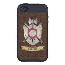 Howling Wolf Battle Crest Brown iPhone 4/4S Cover