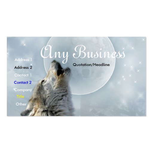 Howling Wolf busines card 02customizable Business Card