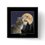 Howling Wolf & Moon Wildlife Art Button Howling Wolf & Moon Wildlife Art Button