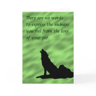 Howling Wolf Silhouette Sympathy for Loss of Pet card
