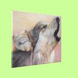 howling wolf wildlife realist art canvas print canvas prints