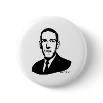 HP Lovecraft Portrait Button