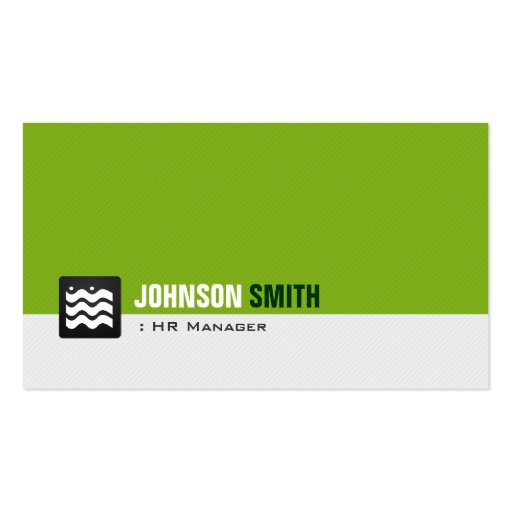 HR Manager - Organic Green White Business Cards (front side)