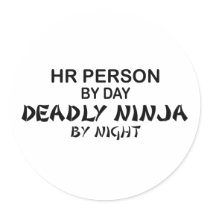 HR Person Deadly Ninja Round Sticker