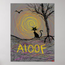 hslloween black cat print