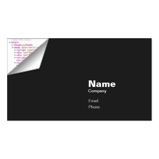 HTML Curl - Indestructible Business Card Templates (front side)