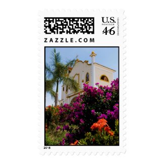 Huatulco church 3 stamp