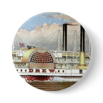 Hudson River Steamer 1877 Bookmark buttons by MyBookmarks Hudson River Steamer 1877 Bookmark buttons