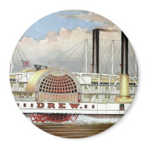 Hudson River Steamer 1877 Bookmark magnets by MyBookmarks Hudson River Steamer 1877 Bookmark magnets