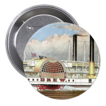 Hudson River Steamer 1877 Bookmark Pinback Buttons