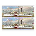 Hudson River Steamer 1877 Bookmark Postcard