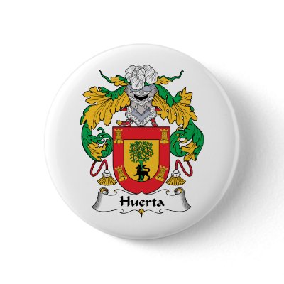 Huerta Family Crest Pin by coatsofarms