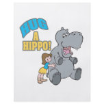 hug a hippo cute cartoon graphic flyers