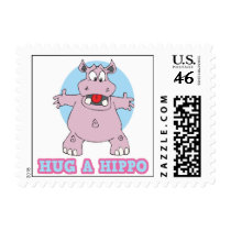 hug a hippo postage stamps
