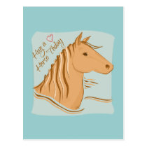 Hug A Horse Postcard postcards