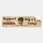 HUG A LION Wildlife Support Bumper Sticker