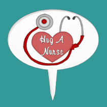 Hug A Nurse cake picks
