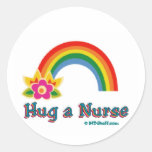Hug a Nurse Rainbow Stickers