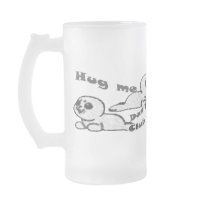 Hug, Don't Club Frosted Glass mugs