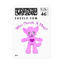 Hug Kitty Cat Toon Postage Stamps