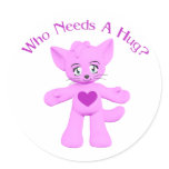 Hug Kitty Cat Toon Sticker