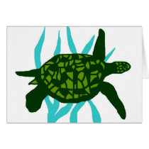 Hug me sea turtle blank card